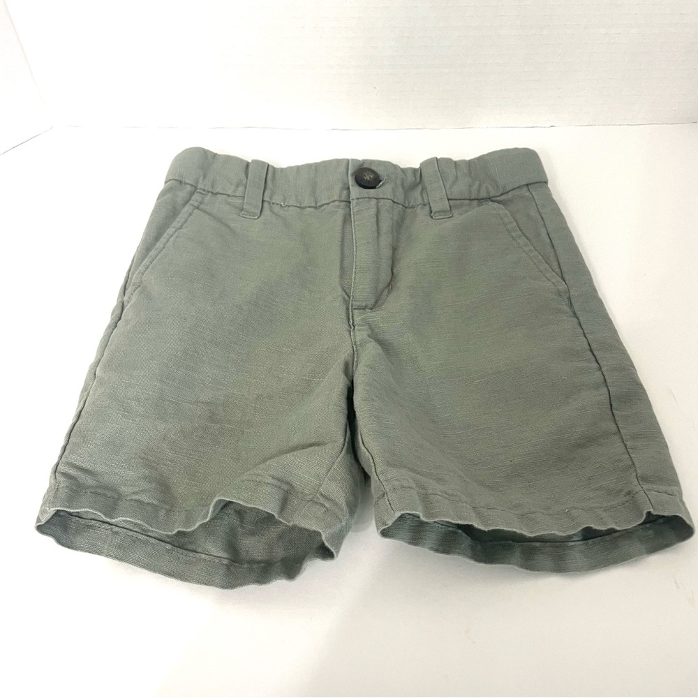 Janie and Jack Linen Cotton Blend Summer Shorts Green Little Boy Size 3